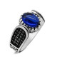 Anillo de plata de ley s925 con circonita de grado A, hecho a mano, moda clásica, Türkiye Punk, joyería exquisita, anillo de compromiso - malaquita tienda 36