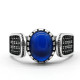 Anillo de plata de ley s925 con circonita de grado A, hecho a mano, moda clásica, Türkiye Punk, joyería exquisita, anillo de compromiso - malaquita tienda 36