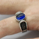 Anillo de plata de ley s925 con circonita de grado A, hecho a mano, moda clásica, Türkiye Punk, joyería exquisita, anillo de compromiso - malaquita tienda 36
