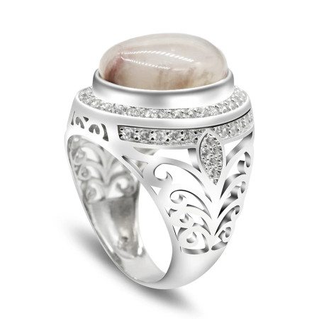 Anillo hecho a mano de plata pura S925 para hombre, piedra de cuarzo natural, fiesta navideña, conjunto de joyería para hombre, regalo