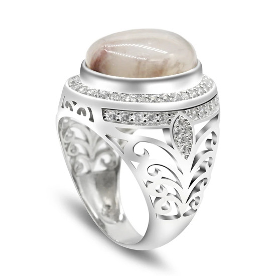 Anillo hecho a mano de plata pura S925 para hombre, piedra de cuarzo natural, fiesta navideña, conjunto de joyería para hombre, regalo - malaquita tienda 36