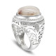Anillo hecho a mano de plata pura S925 para hombre, piedra de cuarzo natural, fiesta navideña, conjunto de joyería para hombre, regalo - malaquita tienda 36
