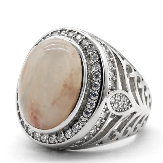 Anillo hecho a mano de plata pura S925 para hombre, piedra de cuarzo natural, fiesta navideña, conjunto de joyería para hombre, regalo - malaquita tienda 36