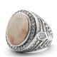 Anillo hecho a mano de plata pura S925 para hombre, piedra de cuarzo natural, fiesta navideña, conjunto de joyería para hombre, regalo - malaquita tienda 36