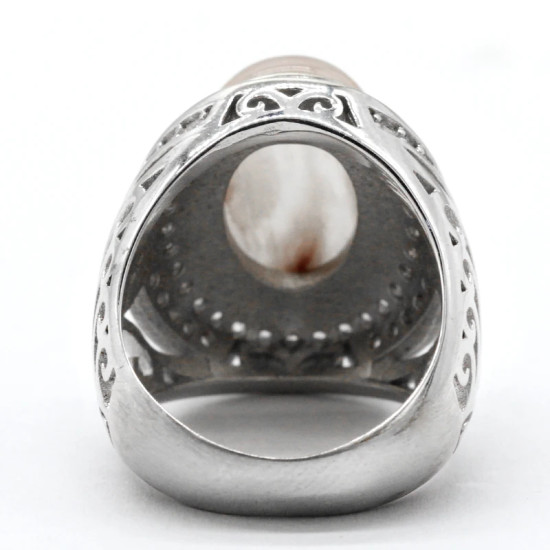 Anillo hecho a mano de plata pura S925 para hombre, piedra de cuarzo natural, fiesta navideña, conjunto de joyería para hombre, regalo - malaquita tienda 36