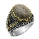 Nuevo Anillo ovalado de plata 925 con piedra de Coral Natural, joyería clásica a la moda, anillo de fiesta de tendencia Punk turco adecuado para/familia/pareja - malaquita tienda 36