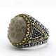 Nuevo Anillo ovalado de plata 925 con piedra de Coral Natural, joyería clásica a la moda, anillo de fiesta de tendencia Punk turco adecuado para/familia/pareja - malaquita tienda 36