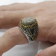 Nuevo Anillo ovalado de plata 925 con piedra de Coral Natural, joyería clásica a la moda, anillo de fiesta de tendencia Punk turco adecuado para/familia/pareja - malaquita tienda 36