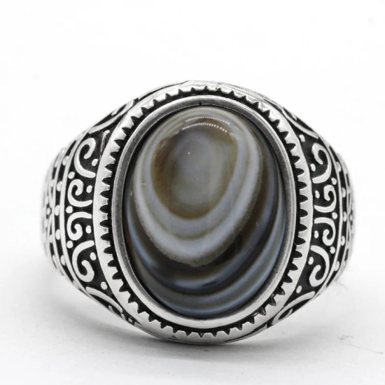 Anillo de plata 925 para hombre con piedra de ónix de ojo Natural, joyería de plata, regalos del Día de San Valentín, anillos de compromiso para hombres y mujeres, regalos - malaquita tienda 36