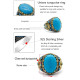 Anillo de Plata de Ley 925 para hombre, conjunto clásico Vintage de Türkiye, joyería de turquesa Natural para hombre, nuevo anillo Punk - malaquita tienda 36
