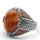 Anillo de Plata de Ley 925 para hombre, anillo Vintage de piedra de cuarzo Natural de estilo árabe de Oriente Medio, anillo de fiesta turco para hombres y mujeres - malaquita tienda 36