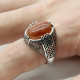 Anillo de Plata de Ley 925 para hombre, anillo Vintage de piedra de cuarzo Natural de estilo árabe de Oriente Medio, anillo de fiesta turco para hombres y mujeres - malaquita tienda 36