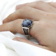 Anillo de plata S925 para hombre con piedra de ágata Natural, anillo de la suerte, joyería Türkiye, conjunto de joyería para pareja, anillo para mujer - malaquita tienda 36