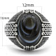 Anillo de Plata de Ley 925 para hombre, anillo de piedra de ágata de ojo Natural, joyería de estilo Punk turco clásico Retro, anillo de plata con piedra - malaquita tienda 36