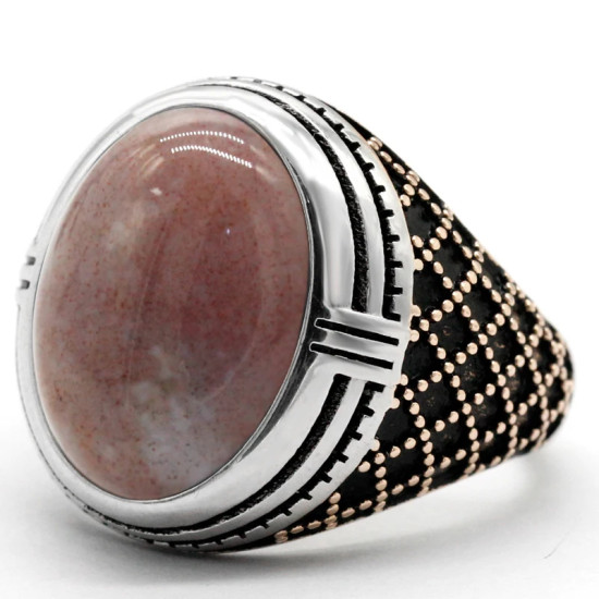 Anillo hecho a mano de plata pura S925 para hombre, regalo de fiesta, día de San Valentín, regalo de joyería natural para el Día del Padre - malaquita tienda 36
