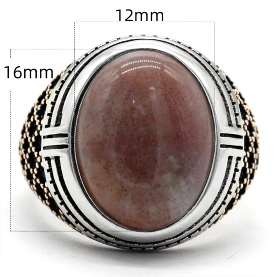 Anillo hecho a mano de plata pura S925 para hombre, regalo de fiesta, día de San Valentín, regalo de joyería natural para el Día del Padre - malaquita tienda 36