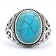 Anillo hecho a mano de plata pura S925 para hombre, fiesta navideña punk turquesa, regalo de vacaciones de lujo para hombre - malaquita tienda 36