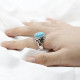 Anillo hecho a mano de plata pura S925 para hombre, fiesta navideña punk turquesa, regalo de vacaciones de lujo para hombre - malaquita tienda 36