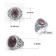 Anillo hecho a mano de plata pura S925, anillo ovalado redondo con piedras preciosas naturales para hombre, regalo, joyería retro de lujo de alta gama - malaquita tienda 36