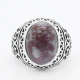 Anillo hecho a mano de plata pura S925, anillo ovalado redondo con piedras preciosas naturales para hombre, regalo, joyería retro de lujo de alta gama - malaquita tienda 36