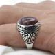 Anillo hecho a mano de plata pura S925, anillo ovalado redondo con piedras preciosas naturales para hombre, regalo, joyería retro de lujo de alta gama - malaquita tienda 36
