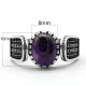Anillo hecho a mano de plata de ley S925 para hombre, regalo de fiesta de vacaciones clásico Retro de cristal de dragón púrpura Natural de Türkiye - malaquita tienda 36
