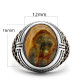 Anillos para hombres, piedra de ónix loco Natural, joyería de estilo Punk turco en plata esterlina, anillos de pareja de oro rosa, ANEL PARA MUJER - malaquita tienda 36