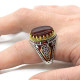 Anillo hecho a mano de plata de ley S925 con piedra de ágata Natural para hombre, joyería de anillo de boda de compromiso de moda Punk Türkiye - malaquita tienda 36