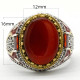 Anillo hecho a mano de plata de ley S925 con piedra de ágata Natural para hombre, joyería de anillo de boda de compromiso de moda Punk Türkiye - malaquita tienda 36