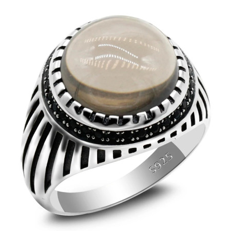 Anillo de plata de ley S925 para hombre, citrino Natural, estilo Punk, conjunto de anillos de pavo Vintage, conjunto de joyería, anillo hecho a mano para mujer