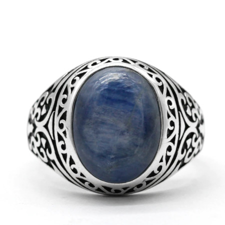 Anillo de plata de ley Türkiye s925 para hombre, gema Natural Punk Türkiye, joyería de zafiro Natural, conjunto de regalo para Festival