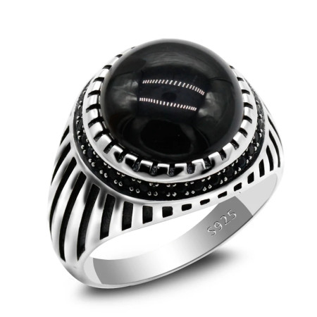 Anillos de plata de ley 925 con piedra de ágata Natural negra para hombre, joyería de estilo Punk turco, joyería de boda para pareja, anillos para mujer Anillos de plata de ley 925 con piedra de ágata Natural negra para hombre, joyería de estilo Punk turco, joyería de boda para pareja, anillos para mujer