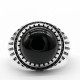 Anillos de plata de ley 925 con piedra de ágata Natural negra para hombre, joyería de estilo Punk turco, joyería de boda para pareja, anillos para mujer - malaquita tienda 36