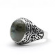 Anillo de plata pura S925 con piedras preciosas naturales, anillo T ü rkiye para hombre, joyería retro hecha a mano, joyería para mujer, regalo de aniversario - malaquita tienda 36