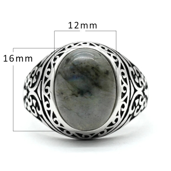 Anillo de plata pura S925 con piedras preciosas naturales, anillo T ü rkiye para hombre, joyería retro hecha a mano, joyería para mujer, regalo de aniversario - malaquita tienda 36