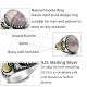 Anillos de plata de ley 925 para hombre, conjunto clásico Vintage de Turquía, anillos de piedra grandes de fluorita Natural, anillos de plata para hombre con piedras - malaquita tienda 36