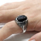 Anillo clásico de plata de ley s925 hecho a mano para hombre, ágata Natural, regalo de fiesta, joyería Türkiye, regalo de aniversario - malaquita tienda 36