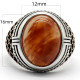 Anillo de joyería turca para hombre, piedra grande, piedra de cuarzo Natural roja, Plata de Ley 925, oro rosa, anillo de plata para hombre con piedra - malaquita tienda 36