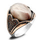 Anillos de plata 925 con piedra de cuarzo Natural para hombre, joyería de oro rosa, regalos para amantes, joyería de compromiso para boda, anillos de plata - malaquita tienda 36