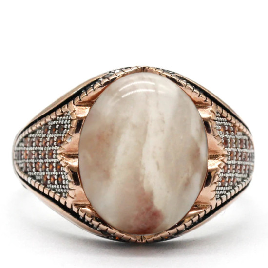 Anillos de plata 925 con piedra de cuarzo Natural para hombre, joyería de oro rosa, regalos para amantes, joyería de compromiso para boda, anillos de plata - malaquita tienda 36
