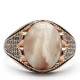 Anillos de plata 925 con piedra de cuarzo Natural para hombre, joyería de oro rosa, regalos para amantes, joyería de compromiso para boda, anillos de plata - malaquita tienda 36