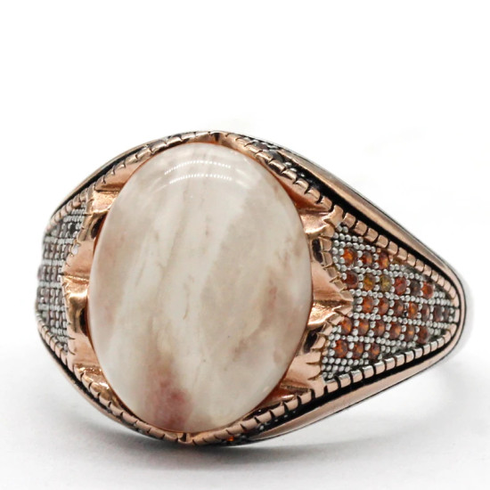 Anillos de plata 925 con piedra de cuarzo Natural para hombre, joyería de oro rosa, regalos para amantes, joyería de compromiso para boda, anillos de plata - malaquita tienda 36