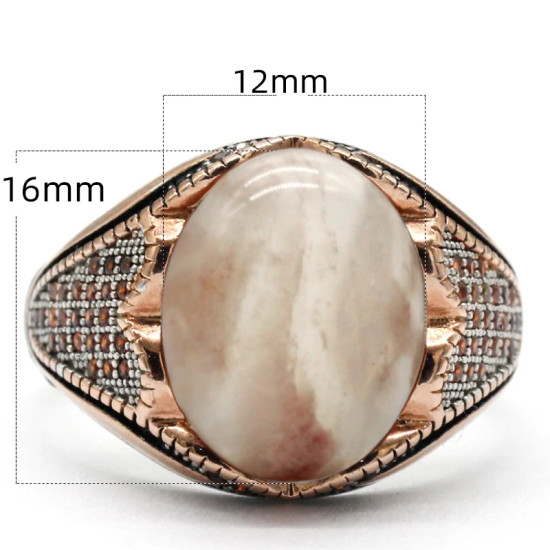 Anillos de plata 925 con piedra de cuarzo Natural para hombre, joyería de oro rosa, regalos para amantes, joyería de compromiso para boda, anillos de plata - malaquita tienda 36