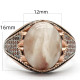 Anillos de plata 925 con piedra de cuarzo Natural para hombre, joyería de oro rosa, regalos para amantes, joyería de compromiso para boda, anillos de plata - malaquita tienda 36