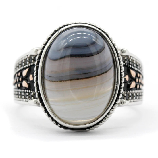 Nuevo anillo de plata 925 para hombre, ágata ovalada, conjunto de joyería Vintage con personalidad para hombre, anillo de pareja a la moda para mujer - malaquita tienda 36