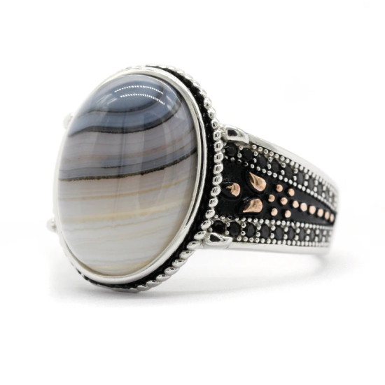 Nuevo anillo de plata 925 para hombre, ágata ovalada, conjunto de joyería Vintage con personalidad para hombre, anillo de pareja a la moda para mujer - malaquita tienda 36