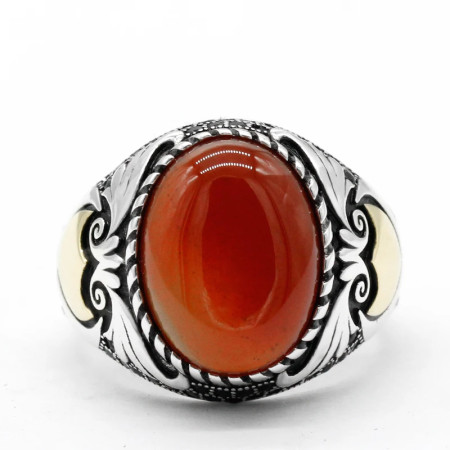 Anillo de Plata de Ley 925 con piedra de ágata Natural para hombre, estilo Punk turco, alas clásicas Retro, regalos exquisitos de joyería para hombres y mujeres Anillo de Plata de Ley 925 con piedra de ágata Natural para hombre, estilo Punk turco, alas clásicas Retro, regalos exquisitos de joyería para hombres y mujeres