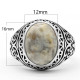 Anillo de ágata loca Natural de Plata de Ley 925 para hombres y mujeres, joyería hecha a mano de tendencia turca de estilo Punk clásico Simple - malaquita tienda 36