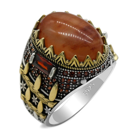 Anillo de Plata de Ley 925 con piedra de cuarzo Natural ovalada para hombre, diseño de ajuste de garra, moda Punk, regalo de joyas de fiesta Popular para hombre Anillo de Plata de Ley 925 con piedra de cuarzo Natural ovalada para hombre, diseño de ajuste de garra, moda Punk, regalo de joyas de fiesta Popular para hombre