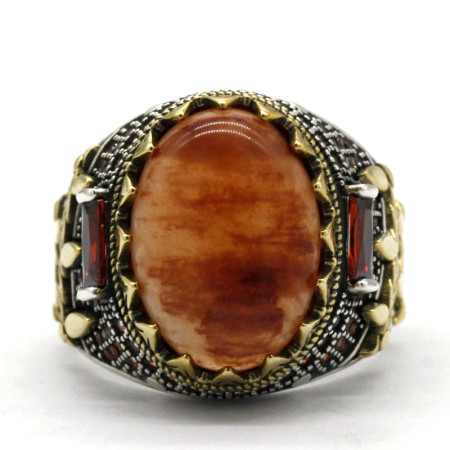 Anillo de Plata de Ley 925 con piedra de cuarzo Natural ovalada para hombre, diseño de ajuste de garra, moda Punk, regalo de joyas de fiesta Popular para hombre Anillo de Plata de Ley 925 con piedra de cuarzo Natural ovalada para hombre, diseño de ajuste de garra, moda Punk, regalo de joyas de fiesta Popular para hombre